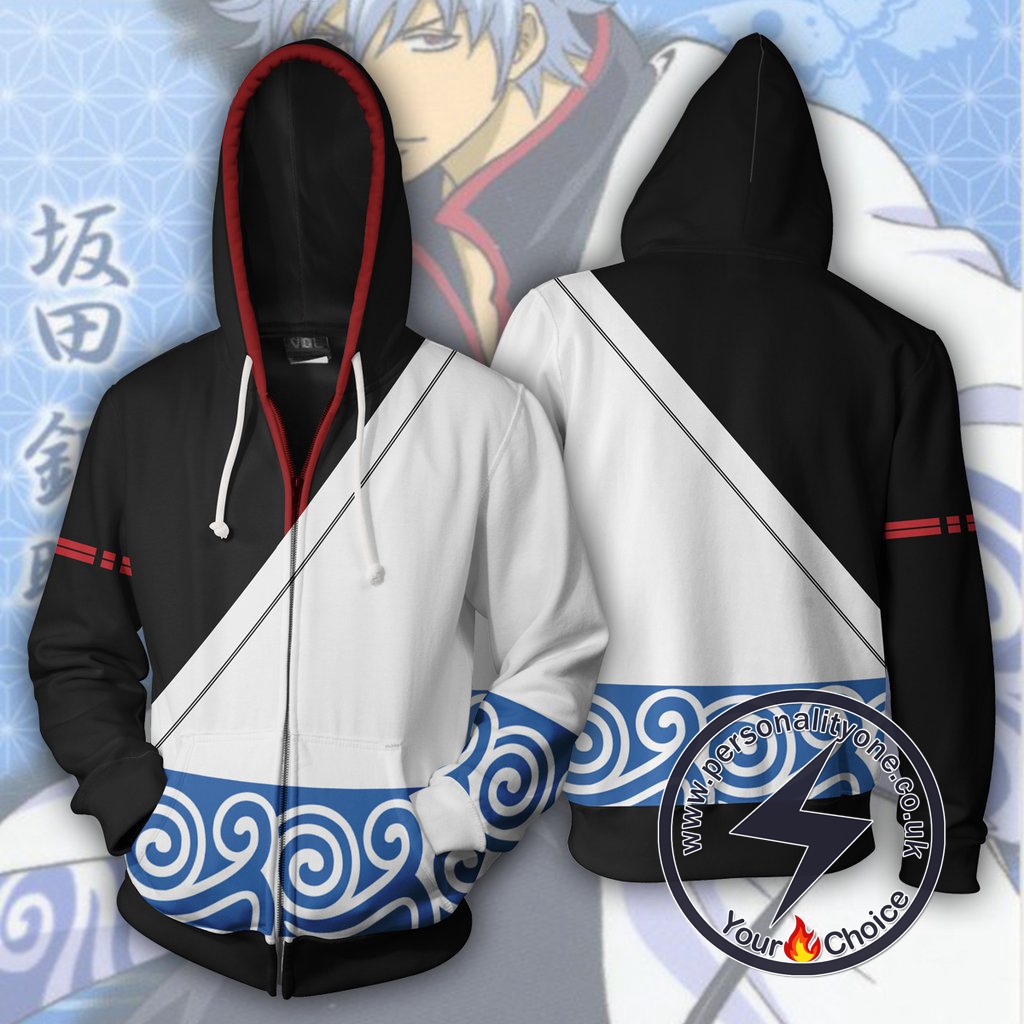 Gintama Sakata Gintoki Zip Up Hoodie Jacket